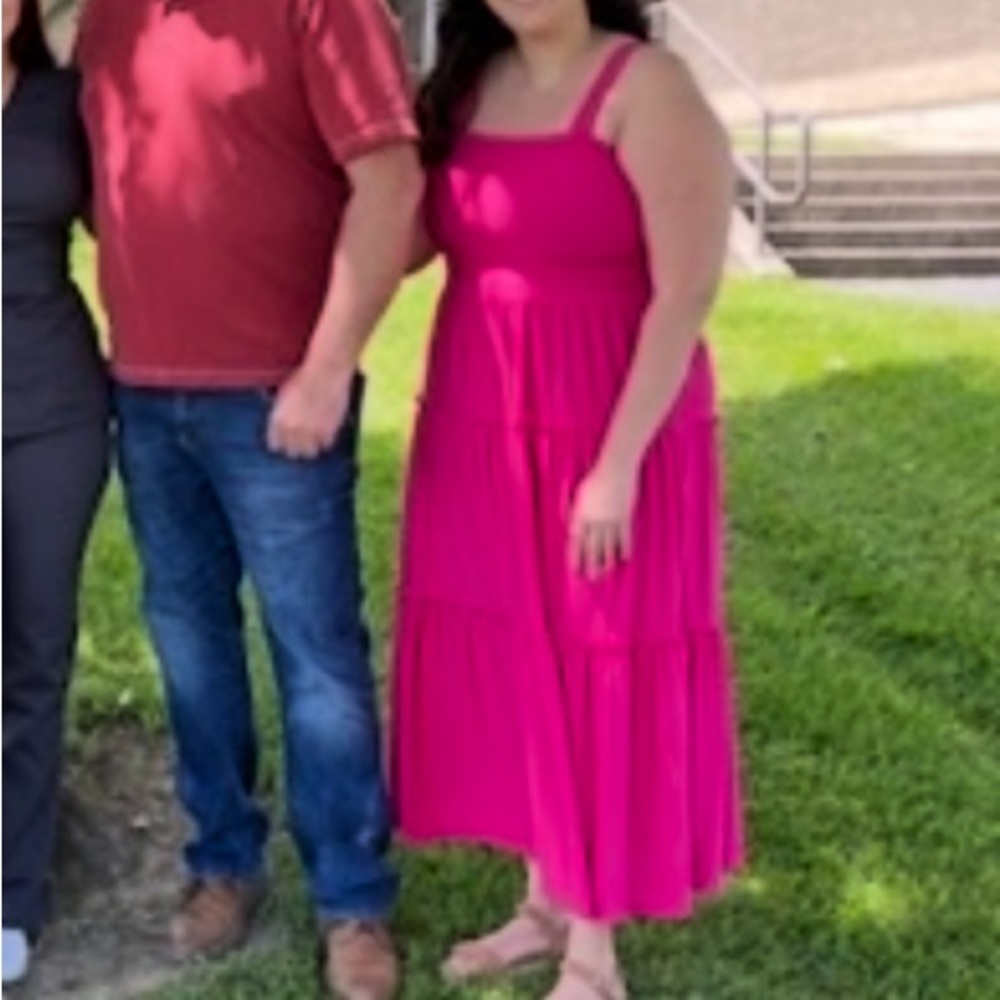Impressions Pink Sleeveless Midi Sundress